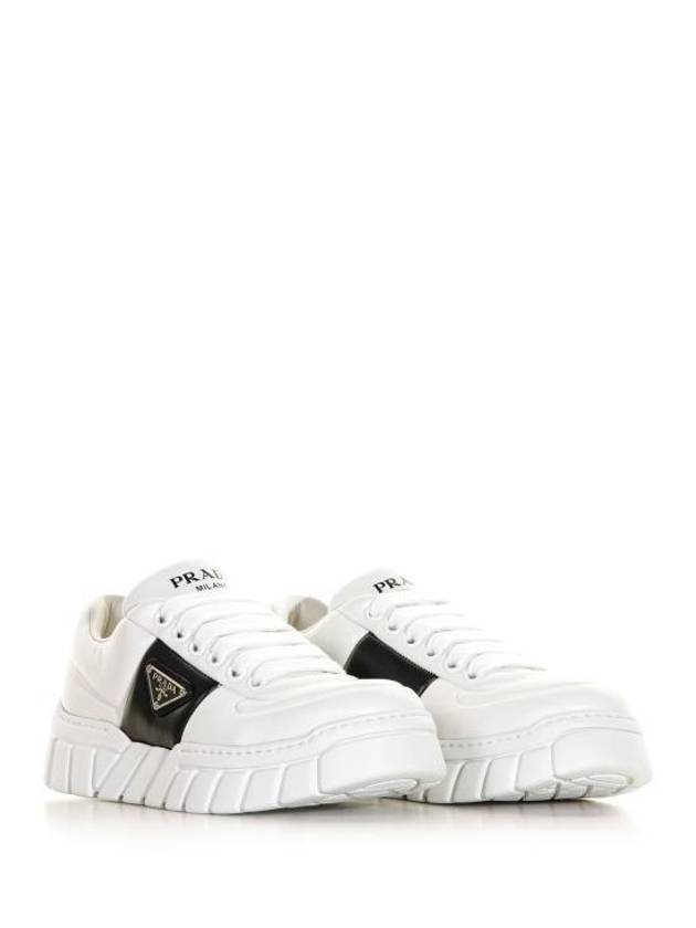 Padded Nappa Leather Low Top Sneakers White - PRADA - BALAAN 4