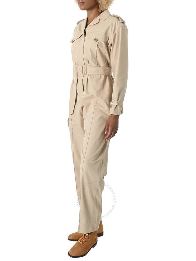 Burberry Soft Fawn Cotton Catalina Straight-Leg Jumpsuit, Brand Size 6 (US Size 4) - BURBERRY - BALAAN 3