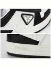 Downtown Perforated Leather Low Top Sneakers White Black - PRADA - BALAAN 7