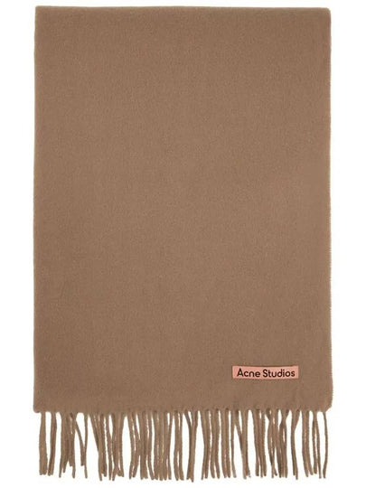 Logo Wool Fringe Scarf  Brown - ACNE STUDIOS - BALAAN 2