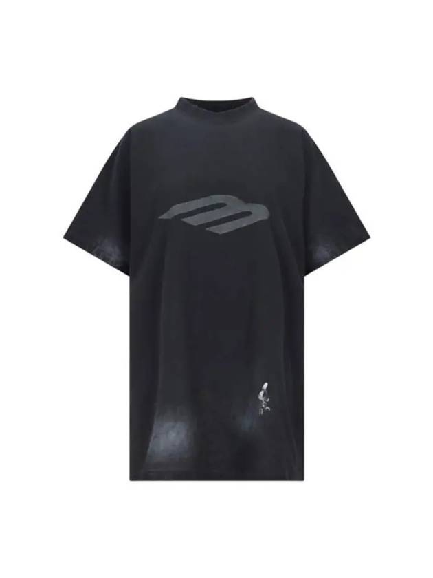 Logo Print Short Sleeve T-Shirt Black - BALENCIAGA - BALAAN 2