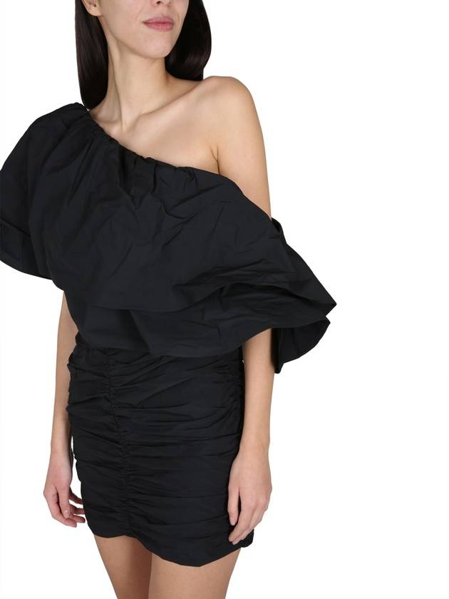 Drape one shoulder short dress black - ROTATE - BALAAN 5