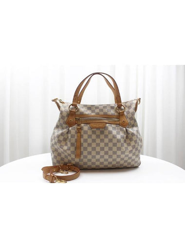 Damier Azur Evora MM Tote Shoulder Bag N41133 - LOUIS VUITTON - BALAAN 1