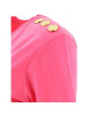 Logo Crew Neck Short Sleeve T-Shirt Pink - BALMAIN - BALAAN 5