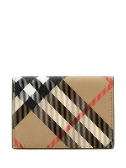 Check Folding Card Wallet Beige - BURBERRY - BALAAN 2