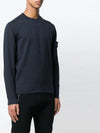 11Th Anniversary Wappen Lining Cuffs Knit Top Blue - STONE ISLAND - BALAAN 3