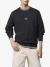 Light Fleece Logo Sweatshirt Black - CP COMPANY - BALAAN 2