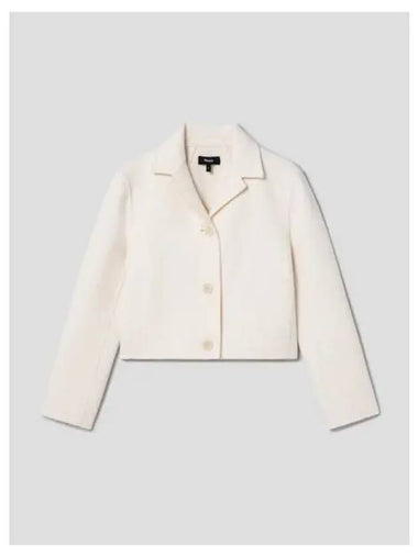 Women s Double Wool Cashmere Crop Spring Fall Jacket Ivory Domestic Product - THEORY - BALAAN 1