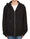 Back Embroidery Logo Cotton Hooded Zip-up Black - PRADA - BALAAN 4