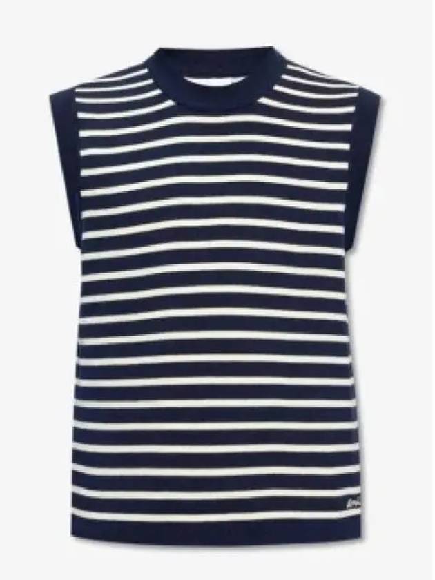 Embroided Sailor Knit Vest Navy - AMI - BALAAN 2