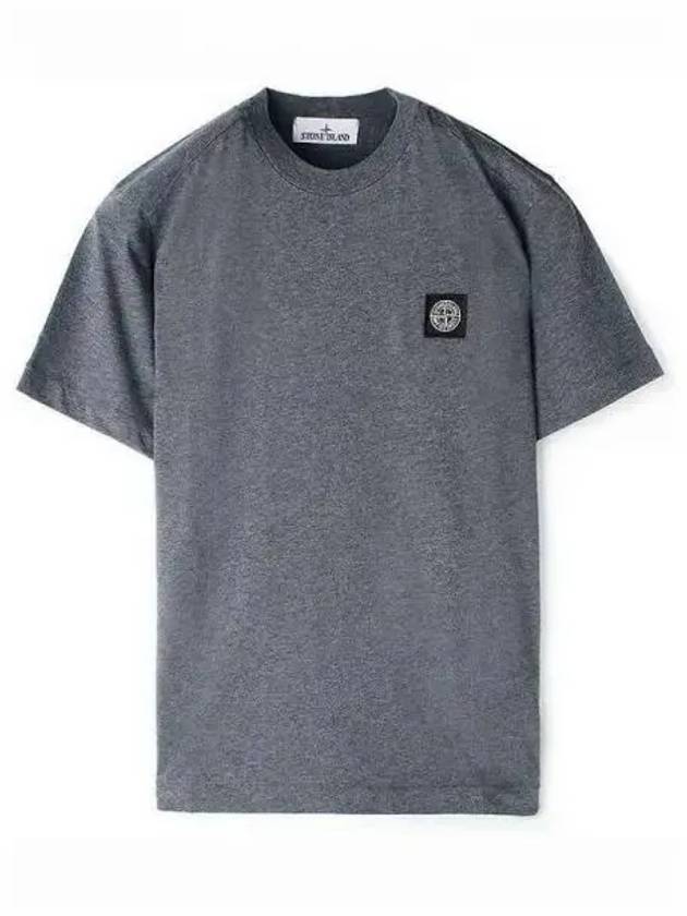 Slimfit Cotton Jersey Short Sleeve T-shirt Dark Grey - STONE ISLAND - BALAAN 2