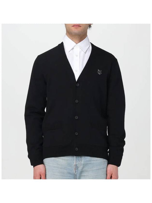 Bold Fox Head Patch Regular Cardigan Black - MAISON KITSUNE - BALAAN 2