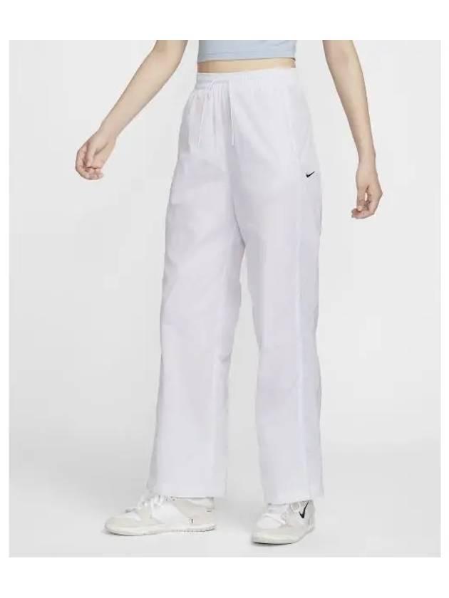 Wind Runner High Waist Woven Open Hem Pants W White Black FV7656 100 - NIKE - BALAAN 2