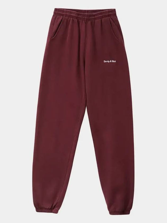 Classic Logo Track Pants Merlot Wine - SPORTY & RICH - BALAAN 2