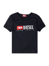 Logo Print Short Sleeve T-shirt Black - DIESEL - BALAAN 10