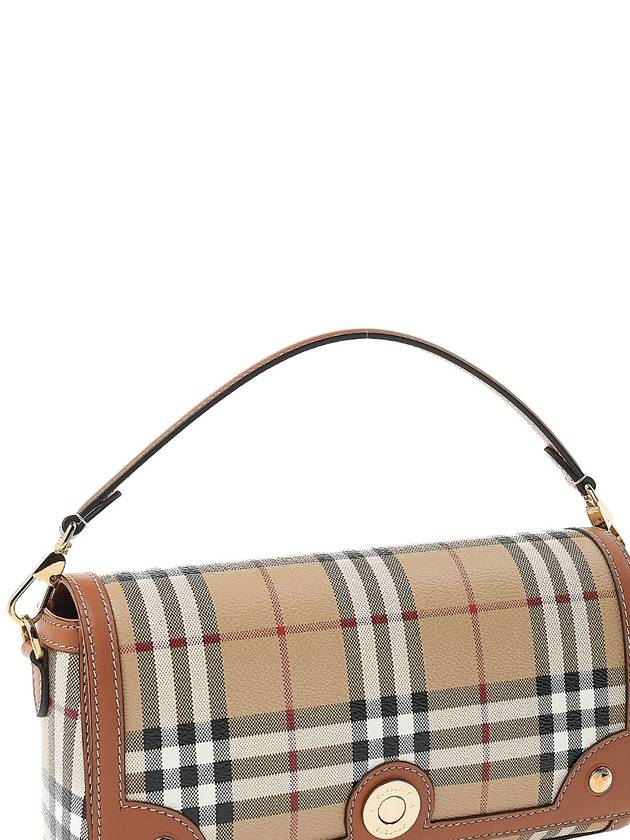 Women's Check Leather Top Handle Shoulder Bag Beige - BURBERRY - BALAAN 9