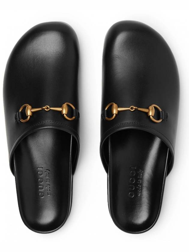 Horsebit Leather Slippers Black 449922 DS900 1000 - GUCCI - BALAAN 4