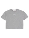 Paris Embroidered Logo Boxy Short Sleeve T-Shirt Grey Melange - MAISON KITSUNE - BALAAN 2