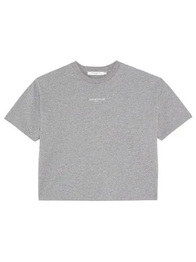 Paris Embroidered Logo Boxy Short Sleeve T-Shirt Gray Melange - MAISON KITSUNE - BALAAN 2