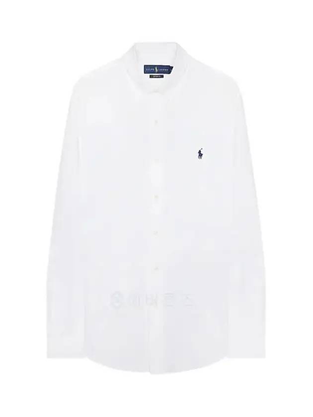 Embroidered Logo Long Sleeves Shirt White - POLO RALPH LAUREN - BALAAN 2