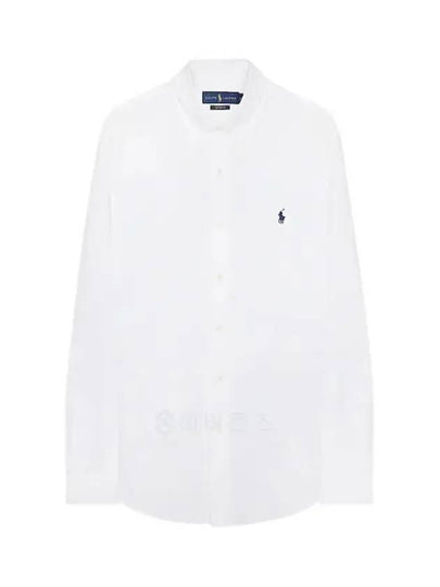 Embroidered Logo Long Sleeves Shirt White - POLO RALPH LAUREN - BALAAN 2