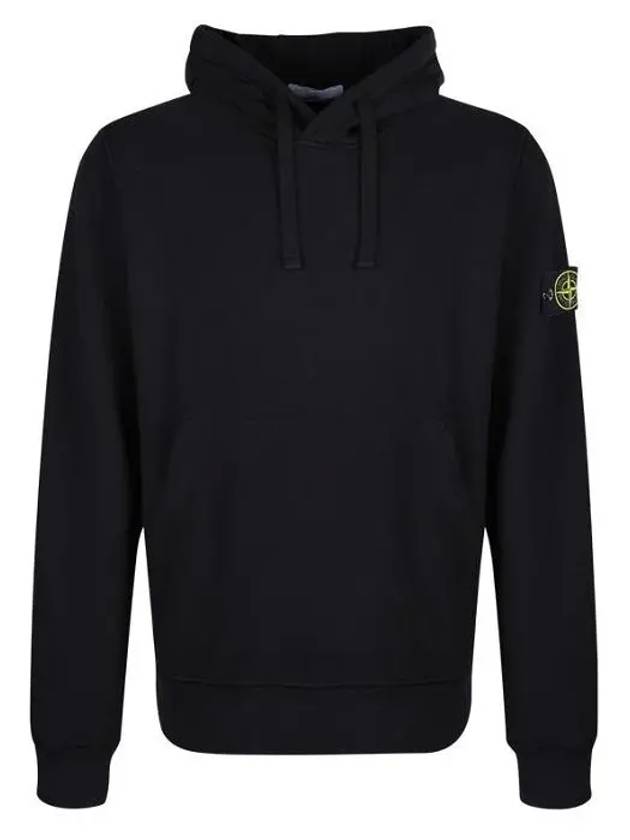 Wappen Patch Cotton Fleece Hoodie Black - STONE ISLAND - BALAAN 3