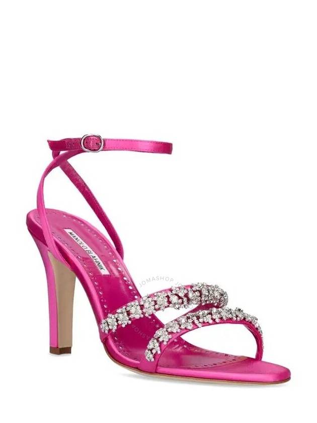 Manolo Blahnik Vedada Satin Crystal Embellished Sandals, Brand Size 36 ( US Size 6 ) - MANOLO BLAHNIK - BALAAN 2