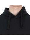 Logo Patch Brushed Cotton Hoodie Black - STONE ISLAND - BALAAN 7