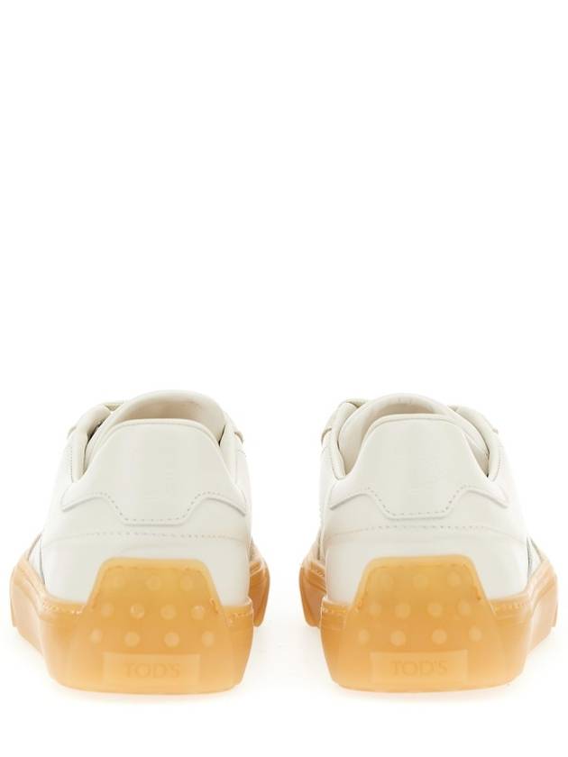 Round Toe Leather Low Top Sneakers White - TOD'S - BALAAN 6