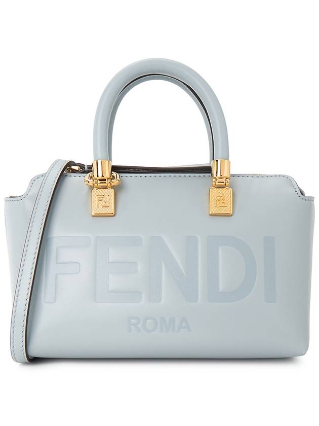 Leather Small Boston Tote Bag Light Blue - FENDI - BALAAN 2