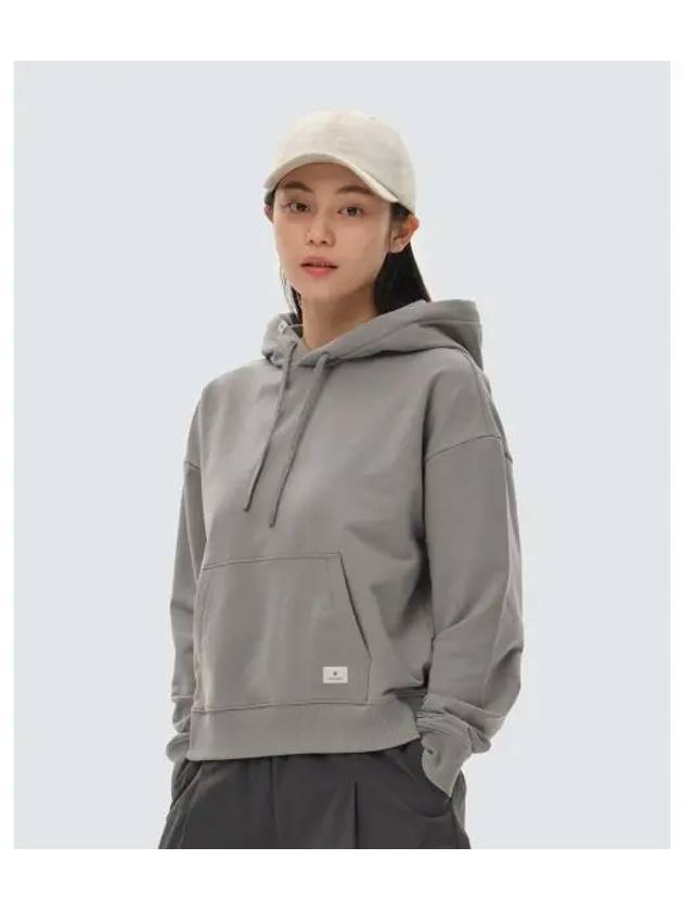 Land Women s Semi Crop Hooded Sweatshirt Light Khaki S24SWFHD51 - SNOW PEAK - BALAAN 1