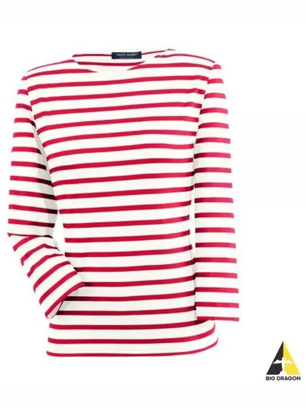 Minquiers Modern Stripe Long Sleeve T-Shirt Red - SAINT JAMES - BALAAN 2