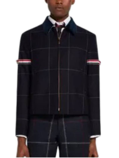 Men's Herringbone Wool Blazer Jacket Navy - THOM BROWNE - BALAAN 1