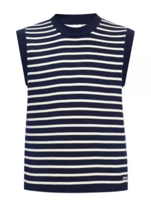 Embroided Sailor Knit Vest Navy - AMI - BALAAN 2