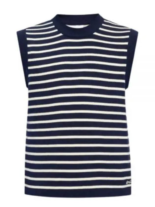 Embroided Sailor Knit Vest Navy - AMI - BALAAN 2