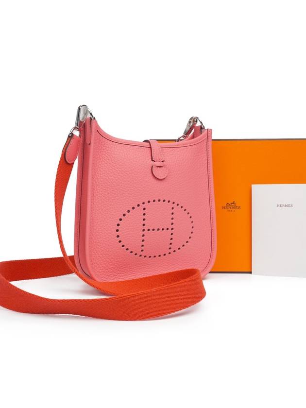 Evelyn 16 Amazon Bag Clemence Palladium Hardware Rose Azale Rouge Psecouin - HERMES - BALAAN 2