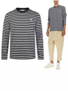 Fox Head Patch Regular Marin Long Sleeve T Shirt Navy Stripes - MAISON KITSUNE - BALAAN 2