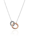 Signature Intertwined Circle Two Tone Necklace Silver Rose Gold - PANDORA - BALAAN 3