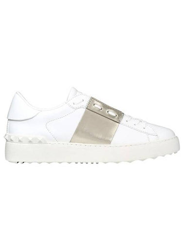 Hidden Metallic Open Low Top Sneakers White - VALENTINO - BALAAN 1