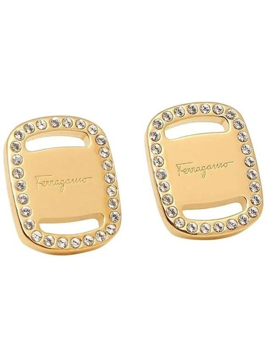 Women's Vara Plate Large Earrings Gold - SALVATORE FERRAGAMO - BALAAN 2