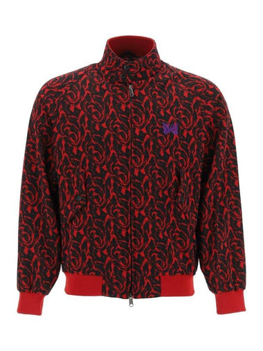 Needles G9 jacquard logo zip-up jacket red - BARACUTA - BALAAN 1