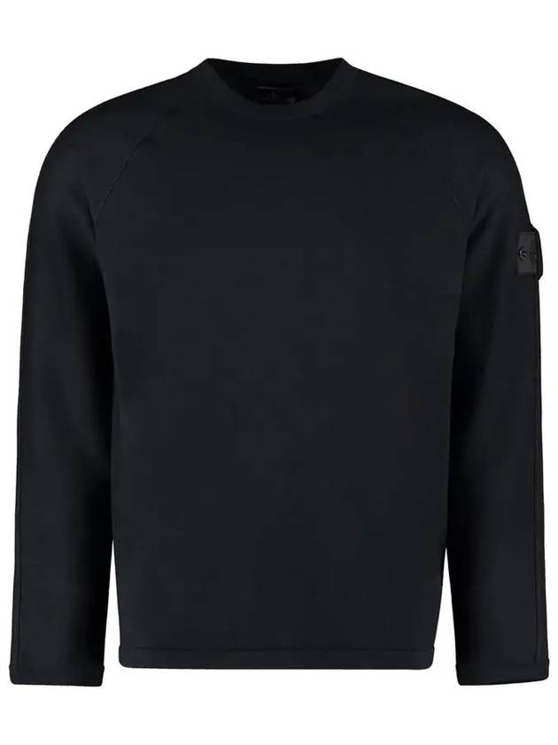 Wappen Patch Crew Neck Knit Top Black - STONE ISLAND - BALAAN 2