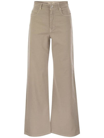 MEDINA - Cotton drill wide leg trousers - WEEKEND MAX MARA - BALAAN 1