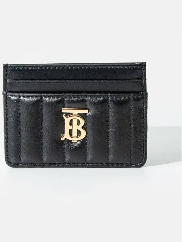 Quilted Leather Lola Card Case Black Light Gold - BURBERRY - BALAAN 2