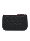 Pouch Caviar Skin Silver CC Logo Black Mini - CHANEL - BALAAN 8