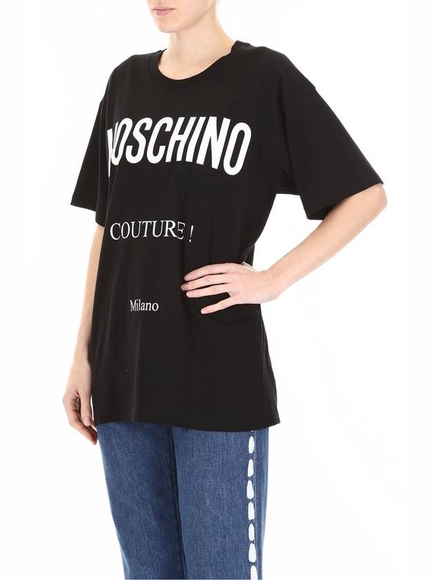 Women's Couture Logo Tee Short Sleeve TShirt Black A0709 540 2555 - MOSCHINO - BALAAN 5
