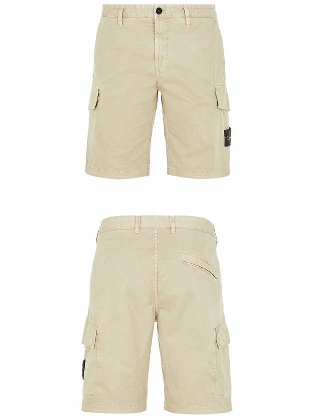 Logo Patch Cargo Bermuda Shorts Beige - STONE ISLAND - BALAAN 5