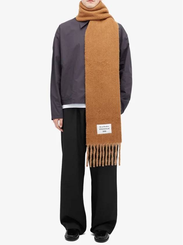 Logo Patch Fringe Muffler Brown - ACNE STUDIOS - BALAAN 5