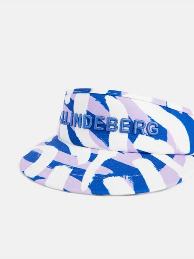 Viktor Print Embroidered Logo Visor Blue Purple - J.LINDEBERG - BALAAN 4