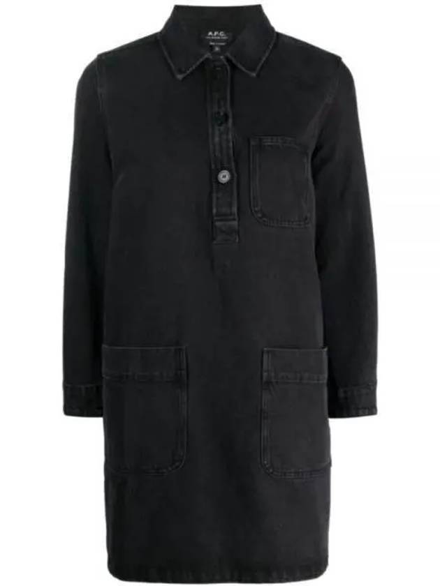 Women's Arelia Denim Short Dress Black - A.P.C. - BALAAN 1